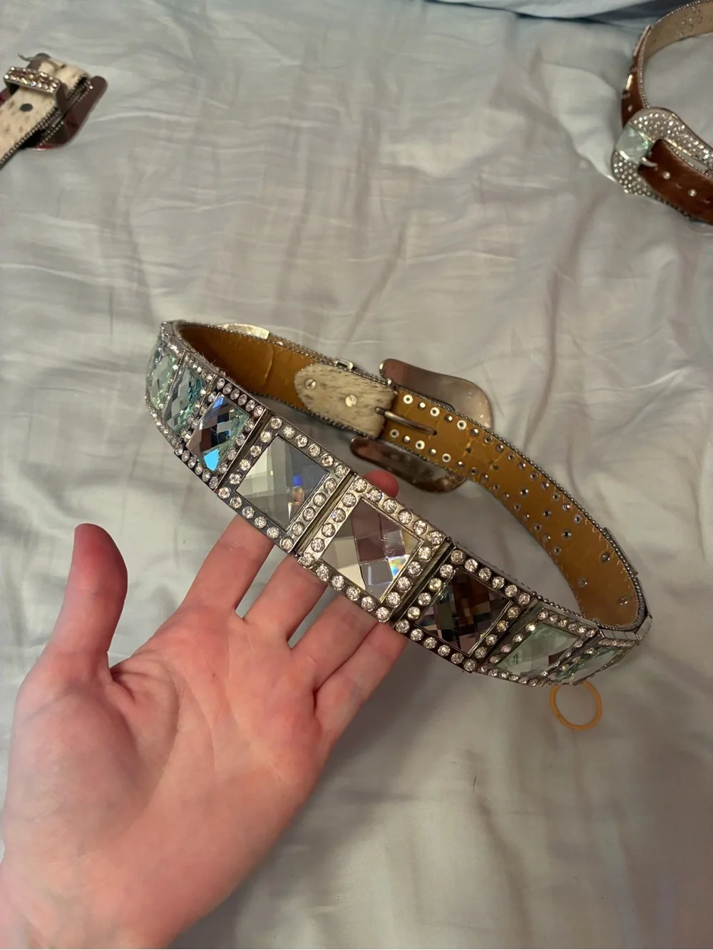 Crystal Embellished Women’s Belt - Silver